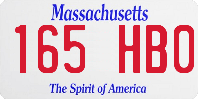 MA license plate 165HB0