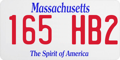 MA license plate 165HB2