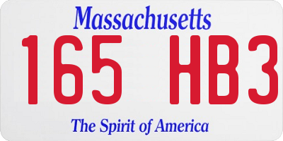 MA license plate 165HB3