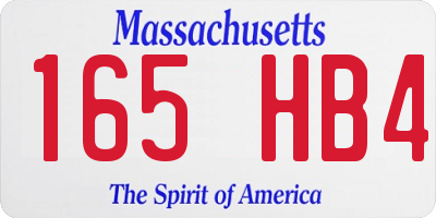 MA license plate 165HB4