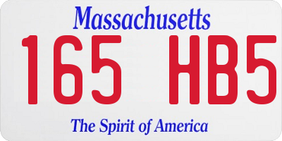 MA license plate 165HB5