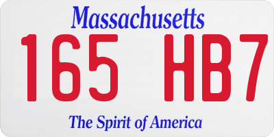 MA license plate 165HB7