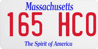 MA license plate 165HC0