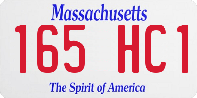MA license plate 165HC1
