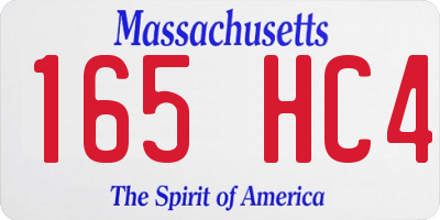 MA license plate 165HC4