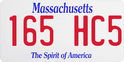 MA license plate 165HC5