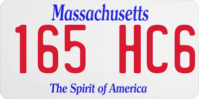 MA license plate 165HC6