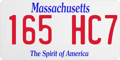 MA license plate 165HC7