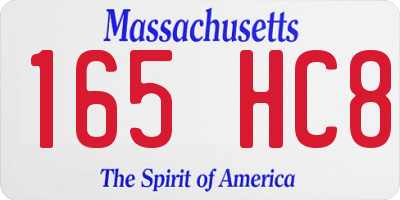 MA license plate 165HC8