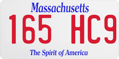 MA license plate 165HC9