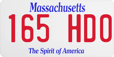 MA license plate 165HD0