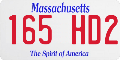 MA license plate 165HD2