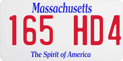 MA license plate 165HD4