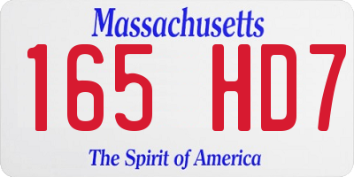 MA license plate 165HD7