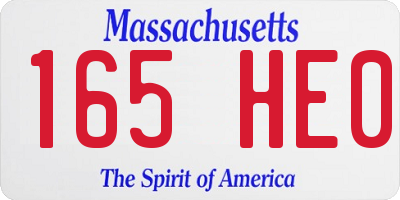 MA license plate 165HE0