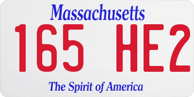 MA license plate 165HE2