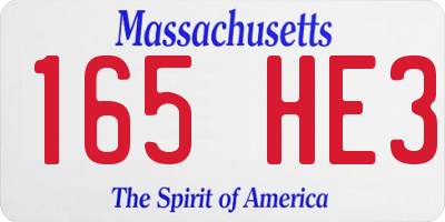 MA license plate 165HE3