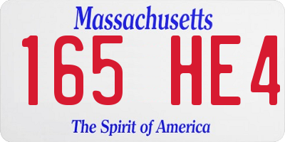 MA license plate 165HE4