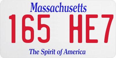 MA license plate 165HE7