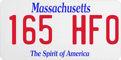 MA license plate 165HF0
