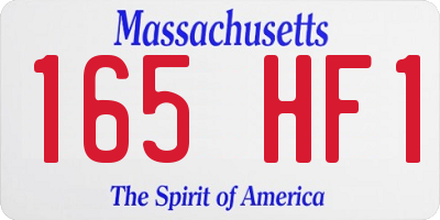 MA license plate 165HF1