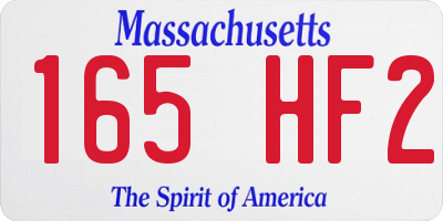 MA license plate 165HF2