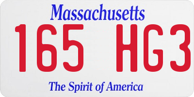 MA license plate 165HG3