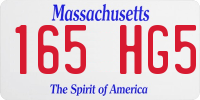MA license plate 165HG5
