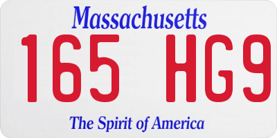 MA license plate 165HG9