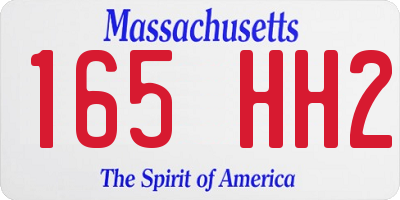 MA license plate 165HH2