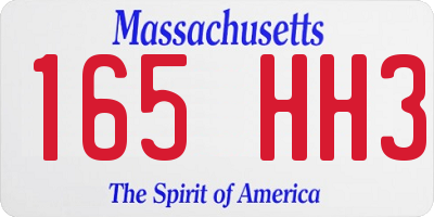 MA license plate 165HH3