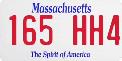 MA license plate 165HH4