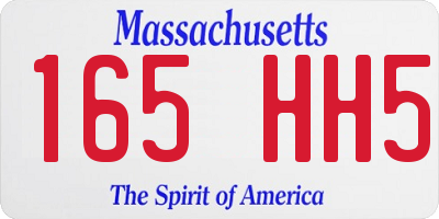 MA license plate 165HH5