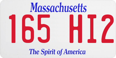 MA license plate 165HI2