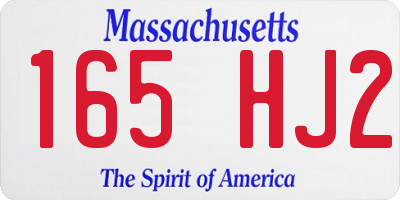 MA license plate 165HJ2