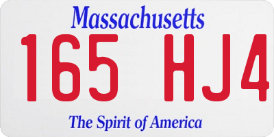 MA license plate 165HJ4