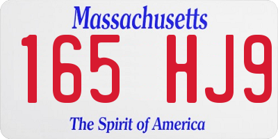 MA license plate 165HJ9