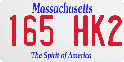 MA license plate 165HK2