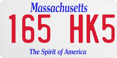 MA license plate 165HK5