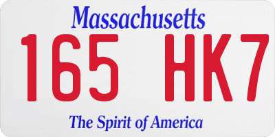 MA license plate 165HK7