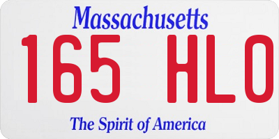 MA license plate 165HL0