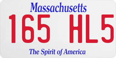 MA license plate 165HL5