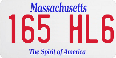 MA license plate 165HL6