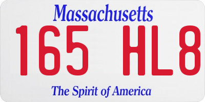 MA license plate 165HL8