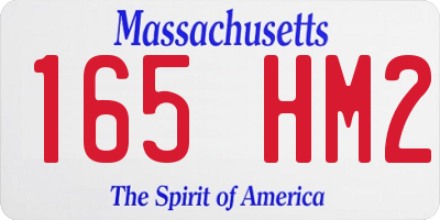 MA license plate 165HM2