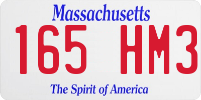 MA license plate 165HM3