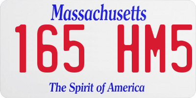 MA license plate 165HM5