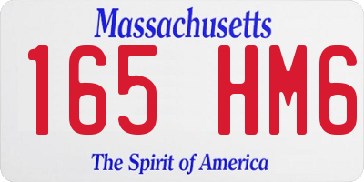 MA license plate 165HM6