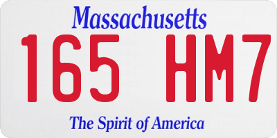MA license plate 165HM7