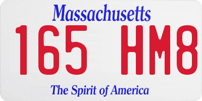 MA license plate 165HM8